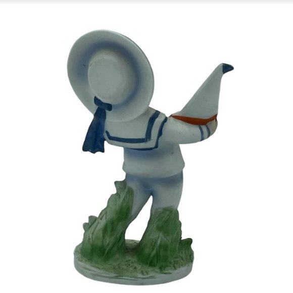 Vintage Lefton Little Sailor Boy Boat Figurine Collectibles Home Décor Display - Picture 3 of 5